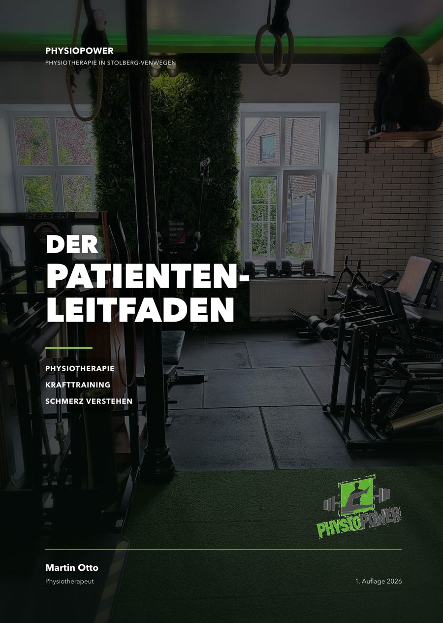 Titel des Patientenleitfadens von Martin Otto: Physiotherapie, Krafttraining, Schmerz verstehen